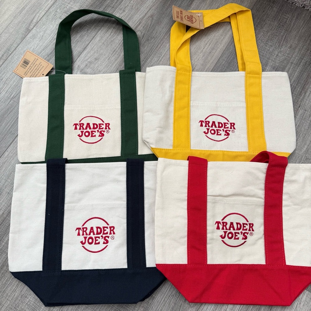 Trader Joe's Mini Canvas Tote Bags Set
